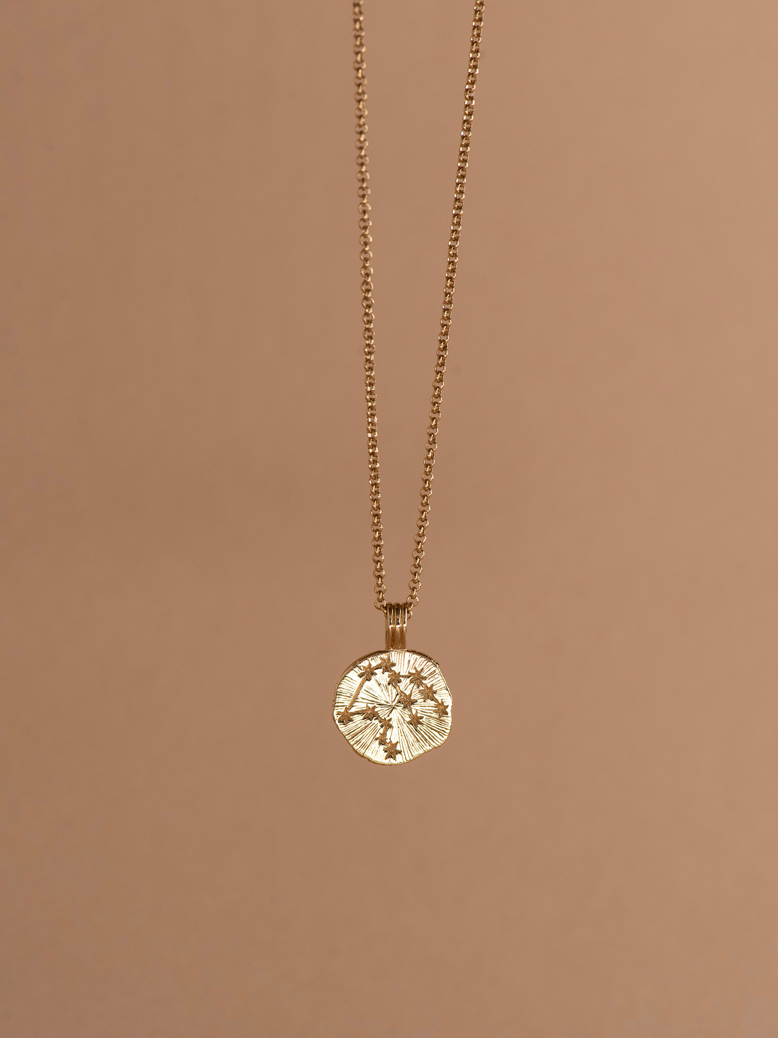 Sun in aquarius necklace - 22k gold vermeil
